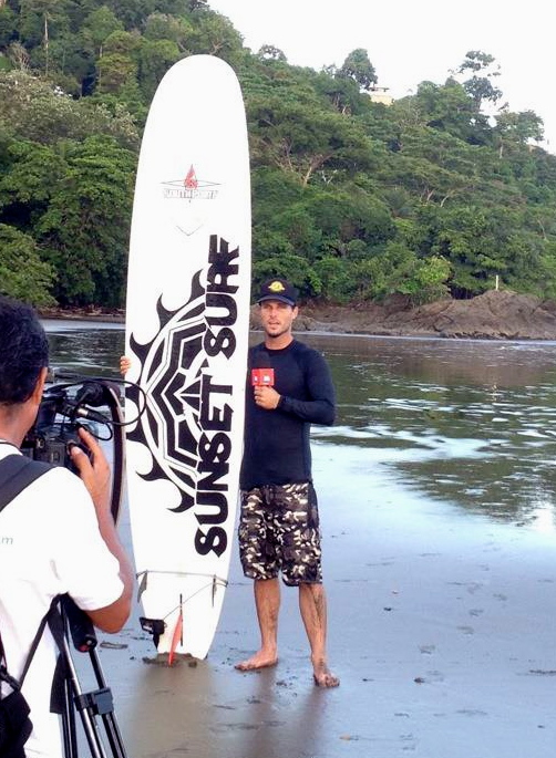 Costa Ricas premiere surf camp gets a T.V. interview